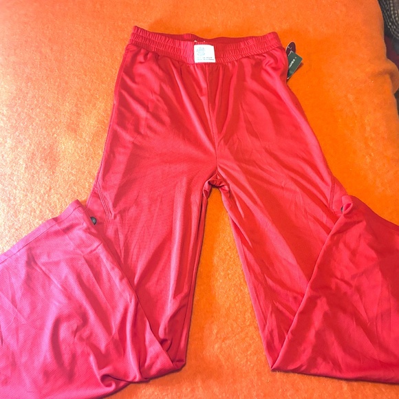 Red side snap wide leg pants NWT - Picture 2 of 12
